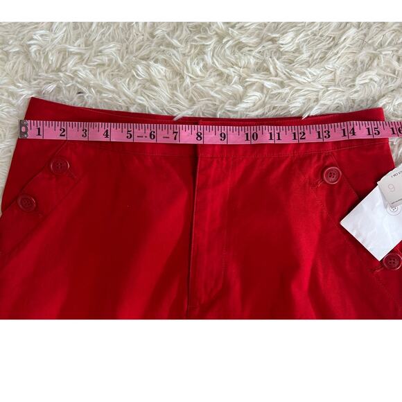 Liz Claiborne Women's Size 6 Red Knee Length Button Pocket Skirt #0385 - Picture 10 of 11